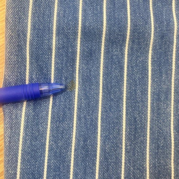 Striped High Rise Mom Jean Cropped 100% Cotton - Picture 7 of 15